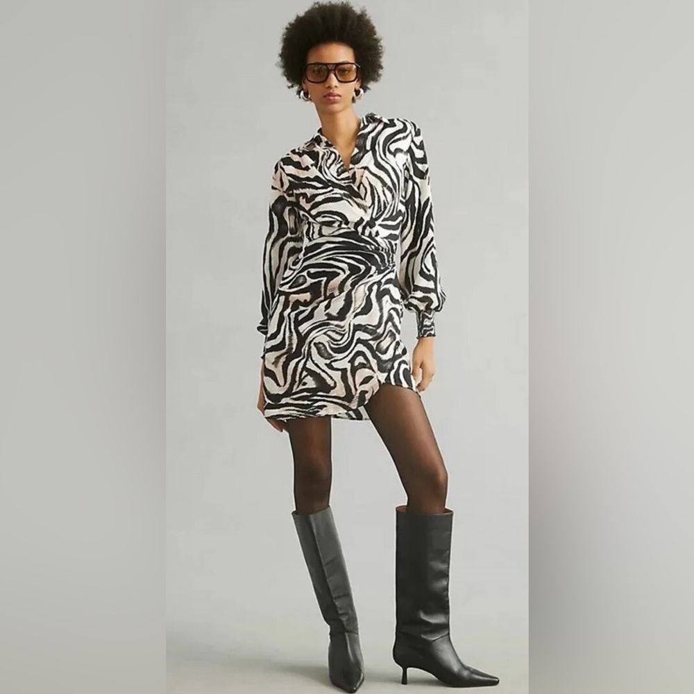 ANTHROPOLOGIE ZEBRA PRINT MINI DRESS